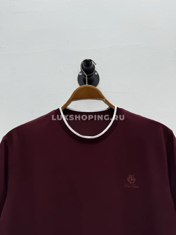 Футболка Loro Piano бордовая - фото 2