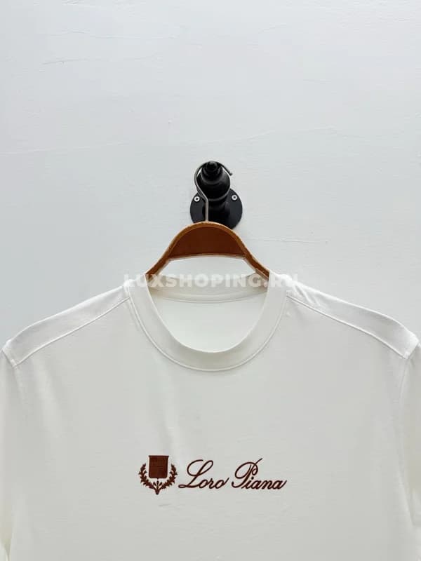 Футболка Loro Piano с логотипом по центру белая - фото 2