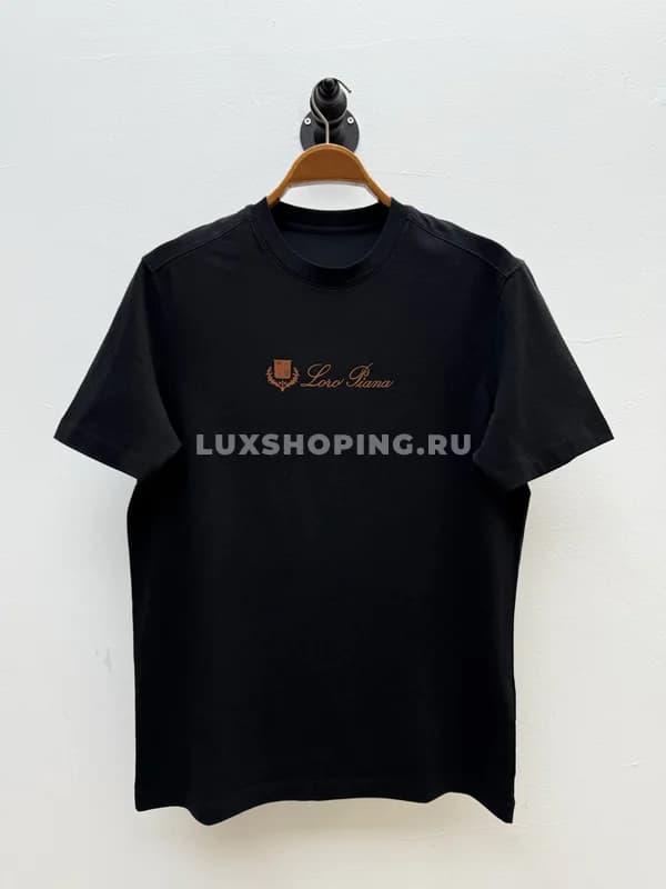 Футболка Loro Piano с логотипом по центру черная