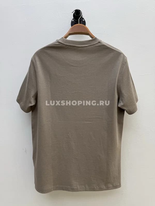 Футболка Loro Piano с логотипом по центру бежевая - фото 4