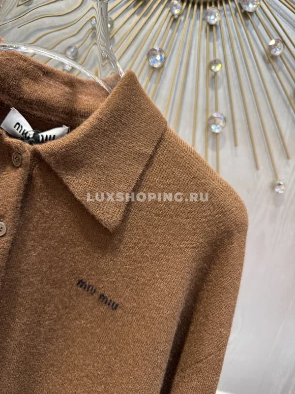 Джемпер Miu из кашемира коричневый - фото 2