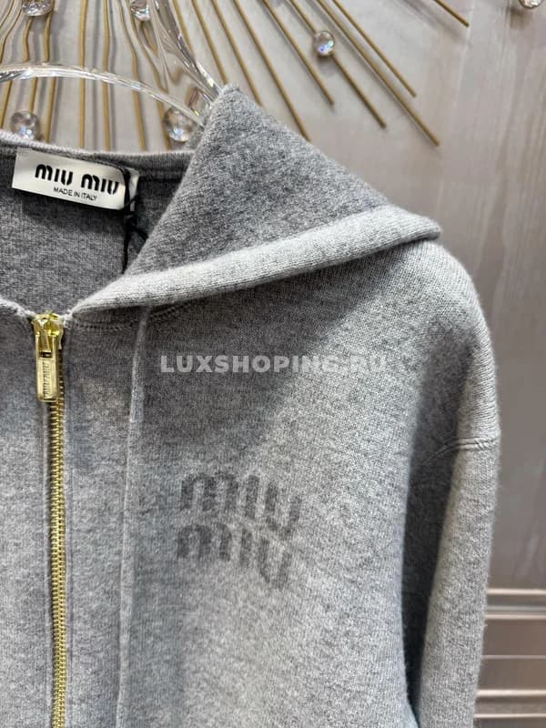 Худи Miu серое из кашемира - фото 4