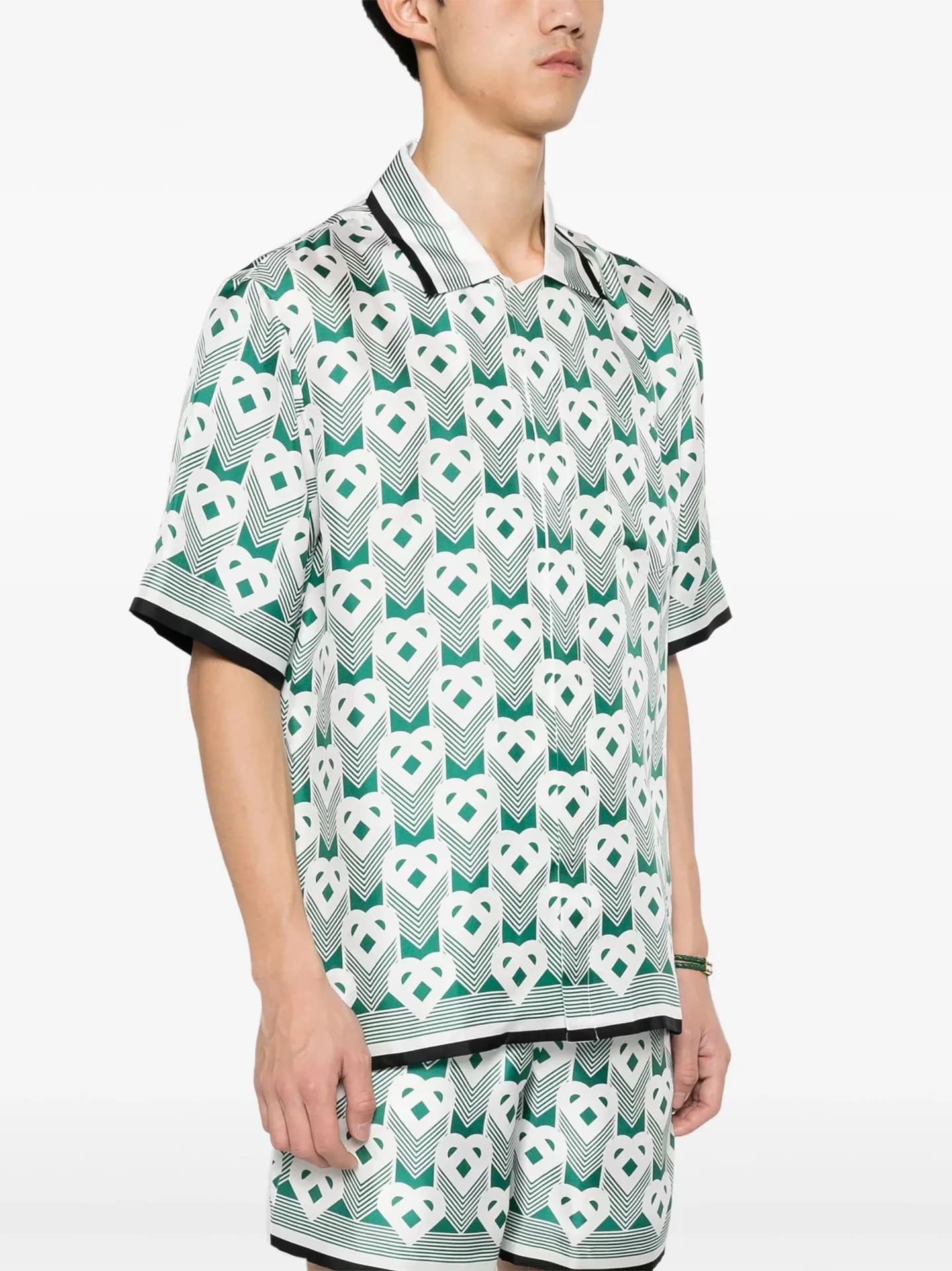 Рубашка Casablanca из шелка зеленая - фото 5