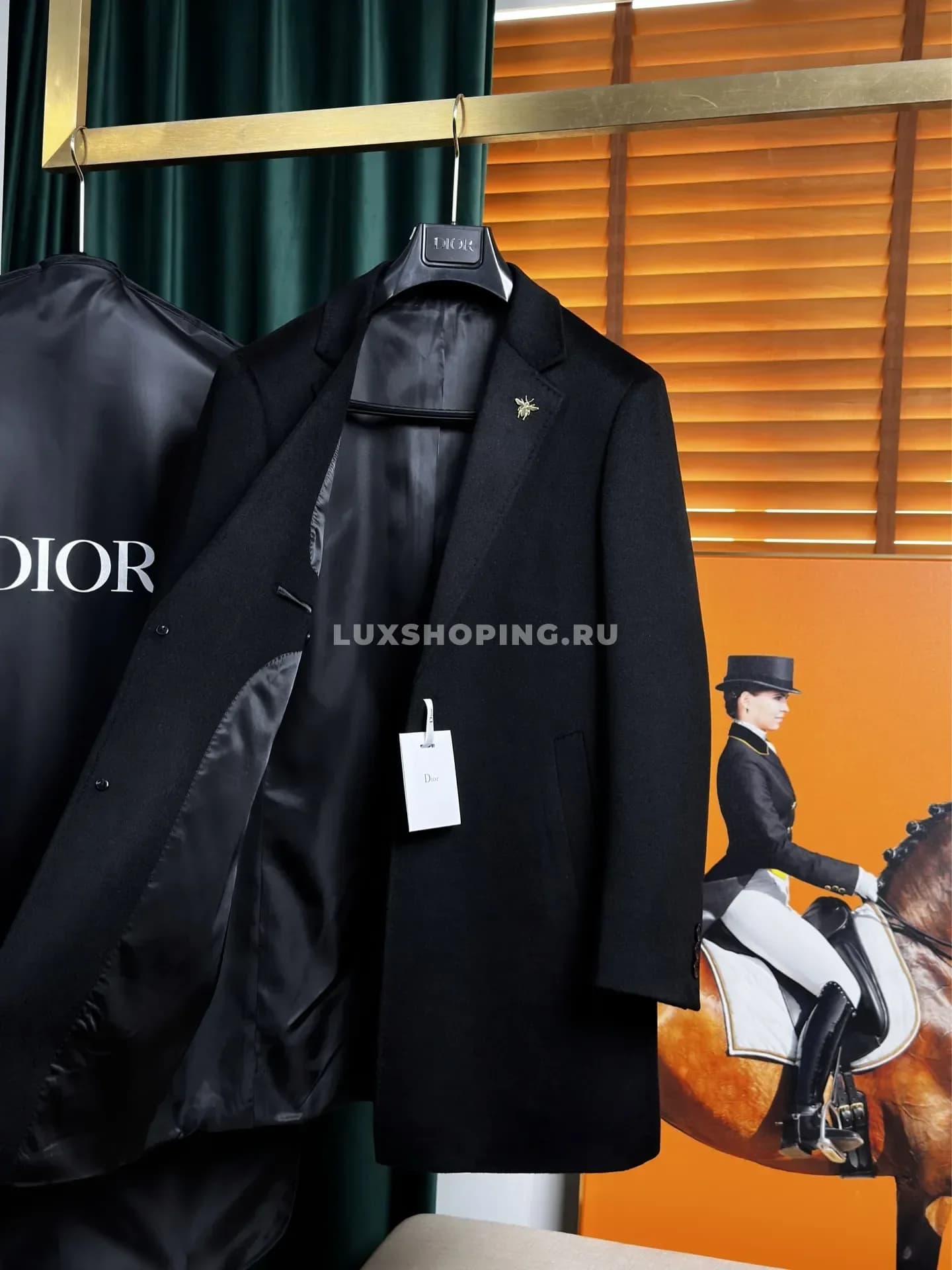 Пальто Dior черное с шильдиком - фото 7