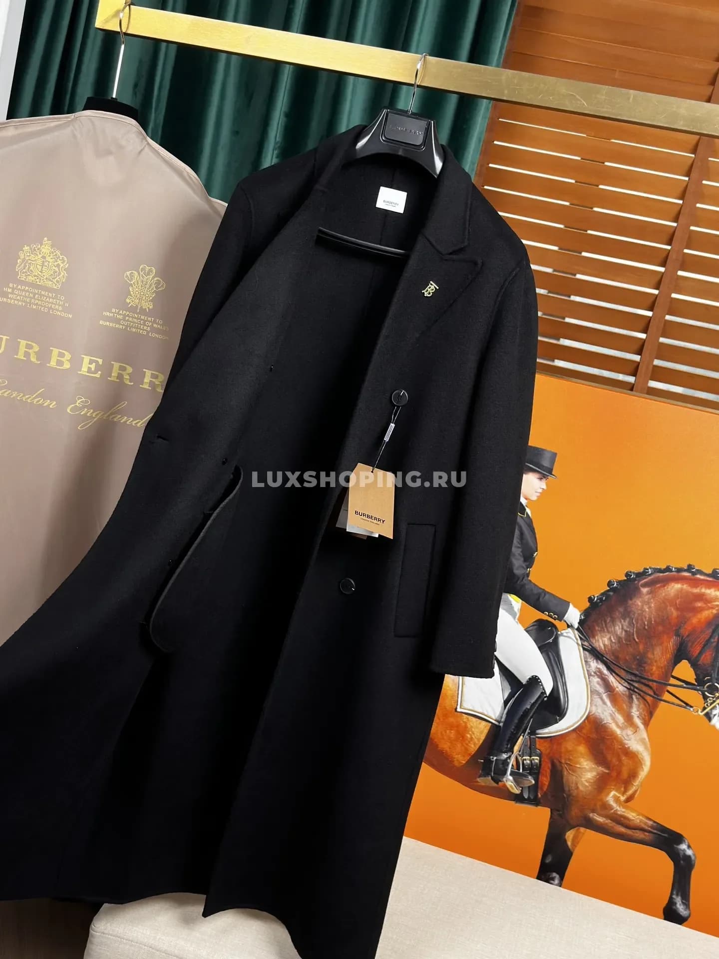 Пальто Burberry c эмблемой черное - фото 4