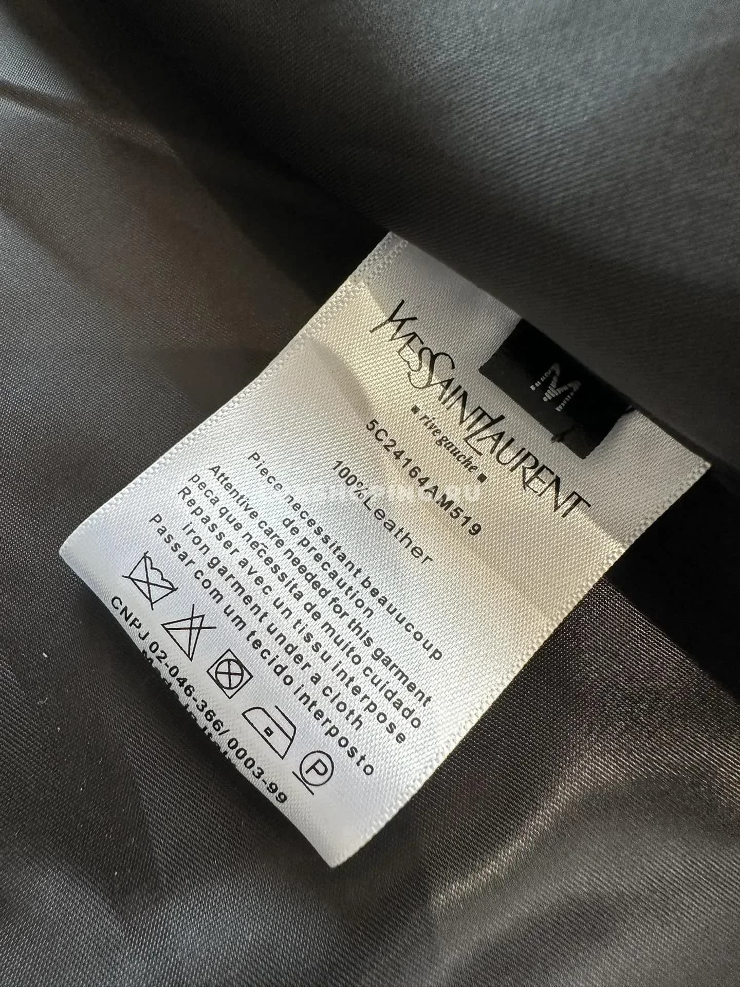 Кожанная куртка косуха YSL черная - фото 2