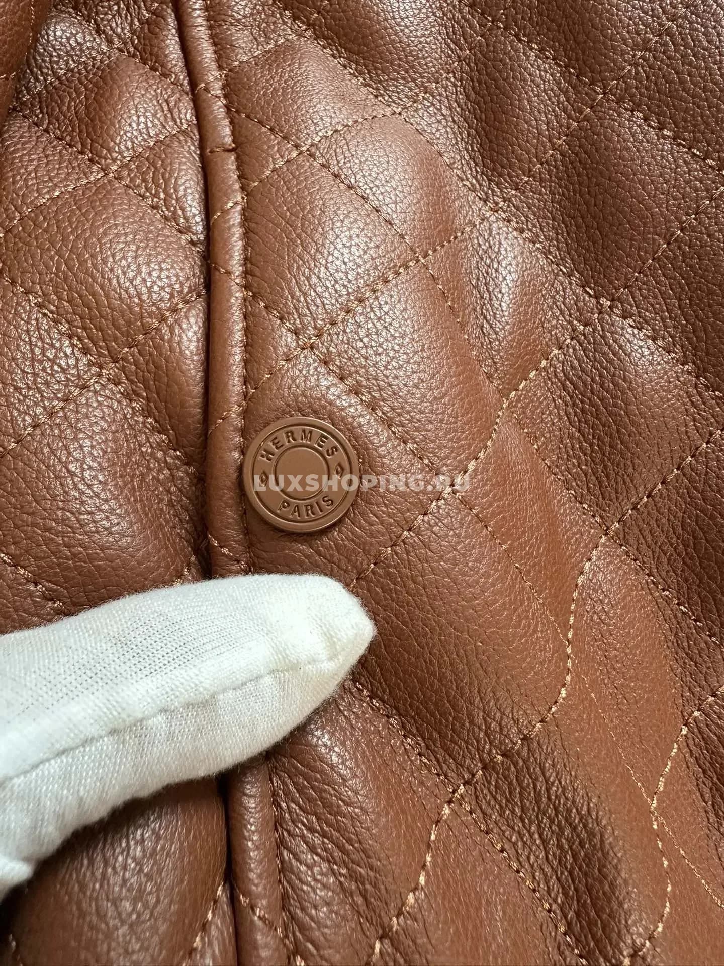 Кожаная куртка Bottega коричневая - фото 4