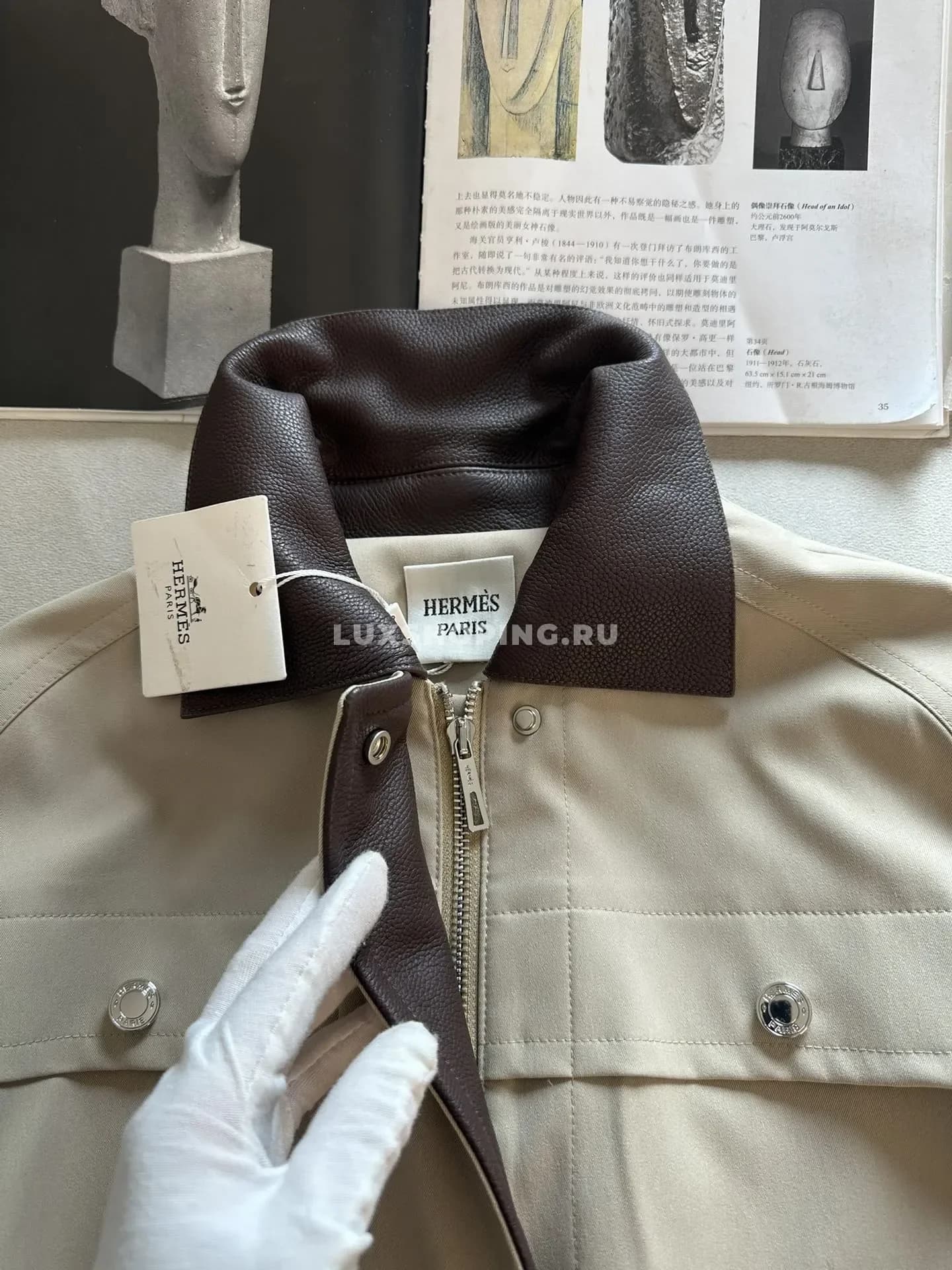 Тренч Hermes светлый - фото 2