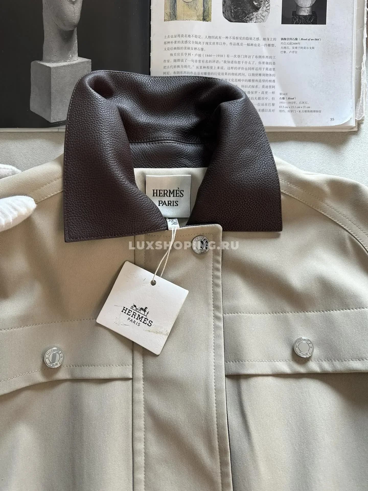 Тренч Hermes светлый - фото 8