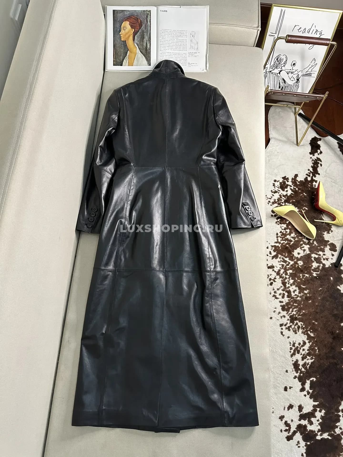 Кожанный плащ Loro Piano черный - фото 5