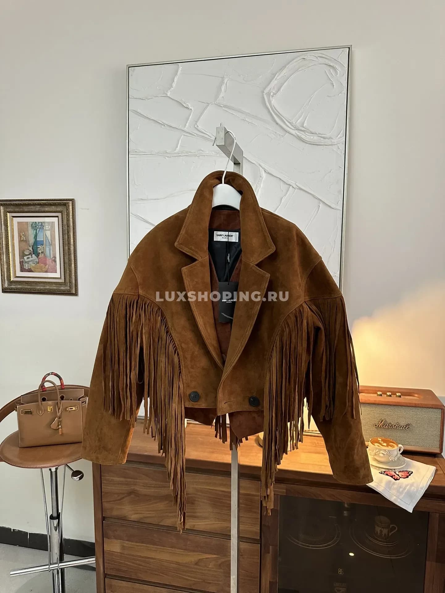 Замшевая куртка YSL с бахромой