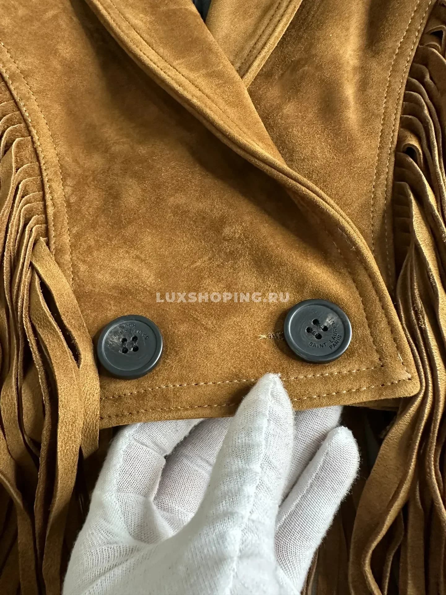 Замшевая куртка YSL с бахромой - фото 8