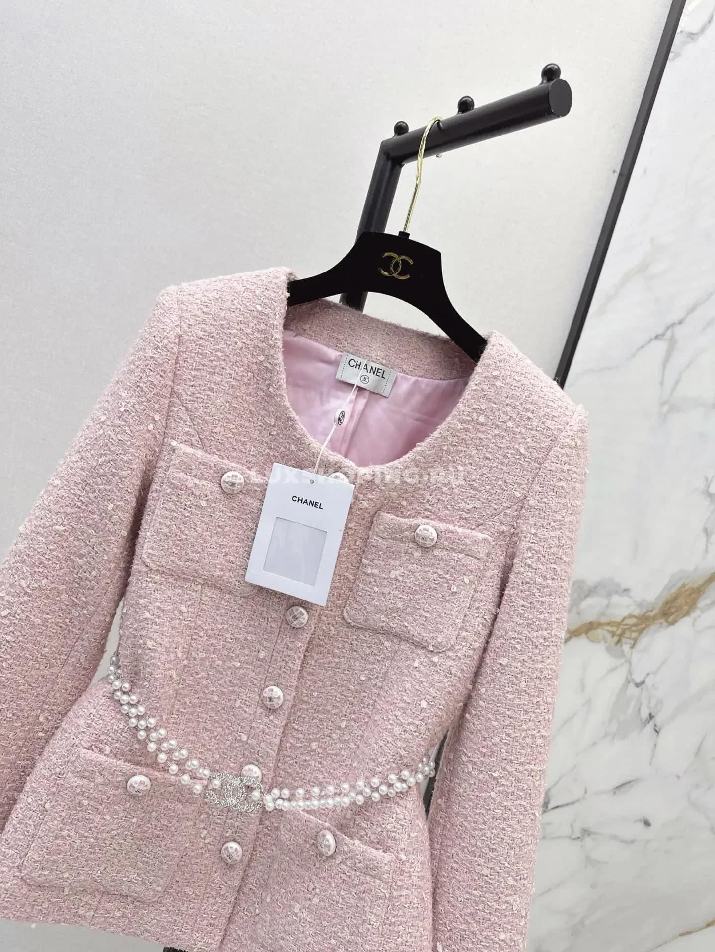 Твидовое платье Chanel розовое - фото 4