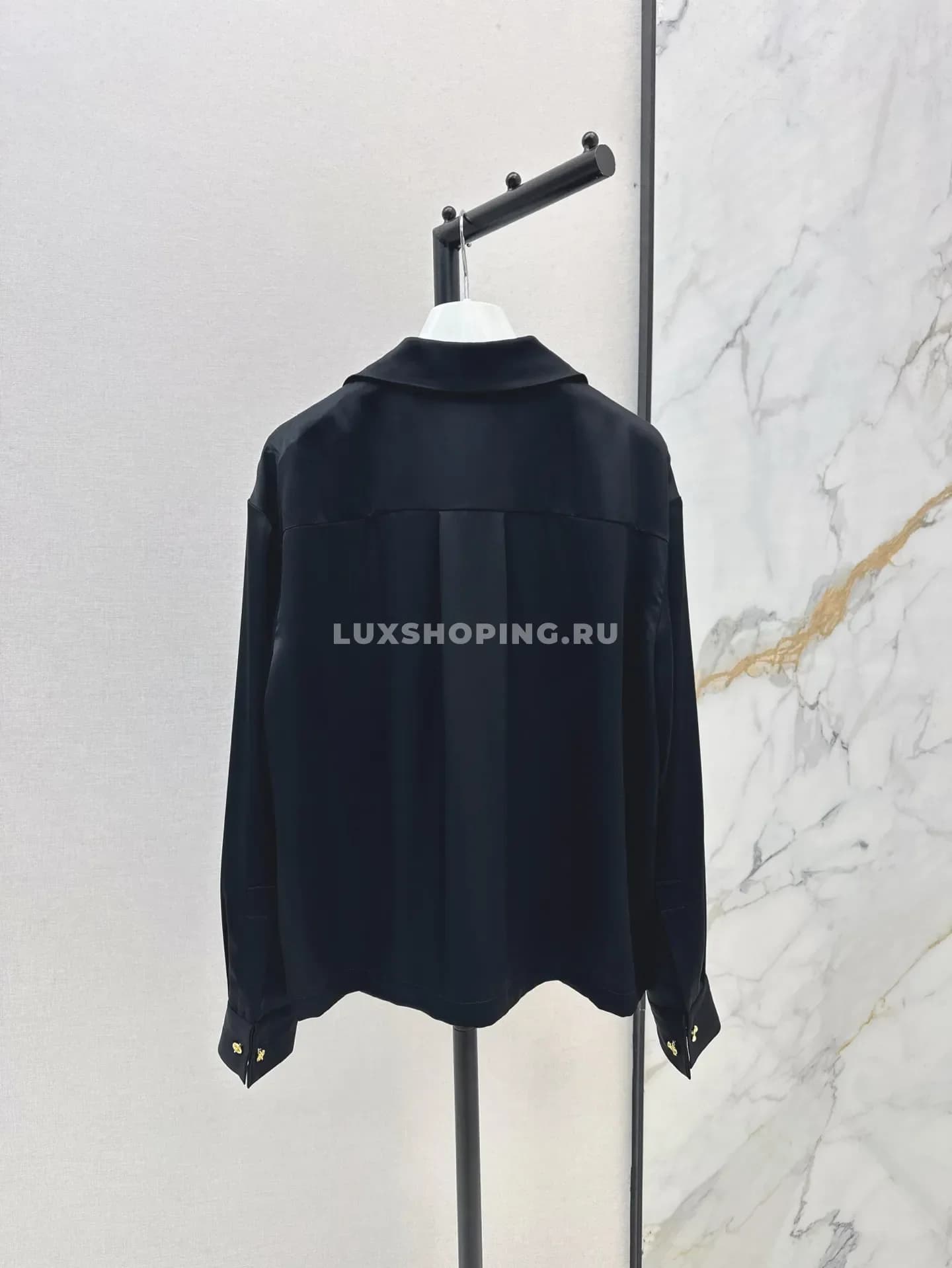 Рубашка Loewe черная с вышивкой - фото 2