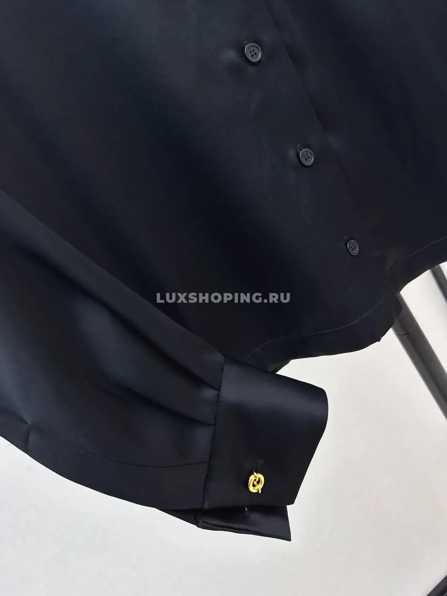 Рубашка Loewe черная с вышивкой - фото 6