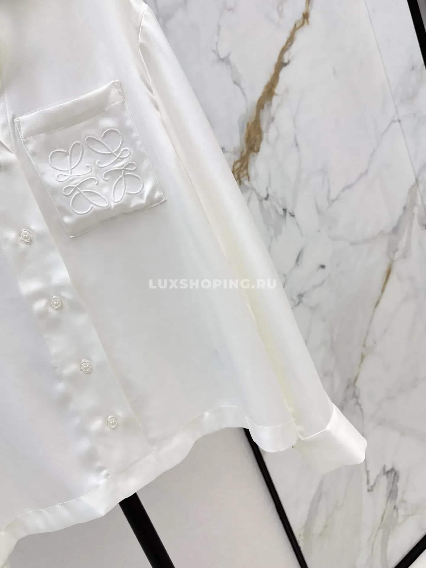 Рубашка Loewe белая с вышивкой - фото 6