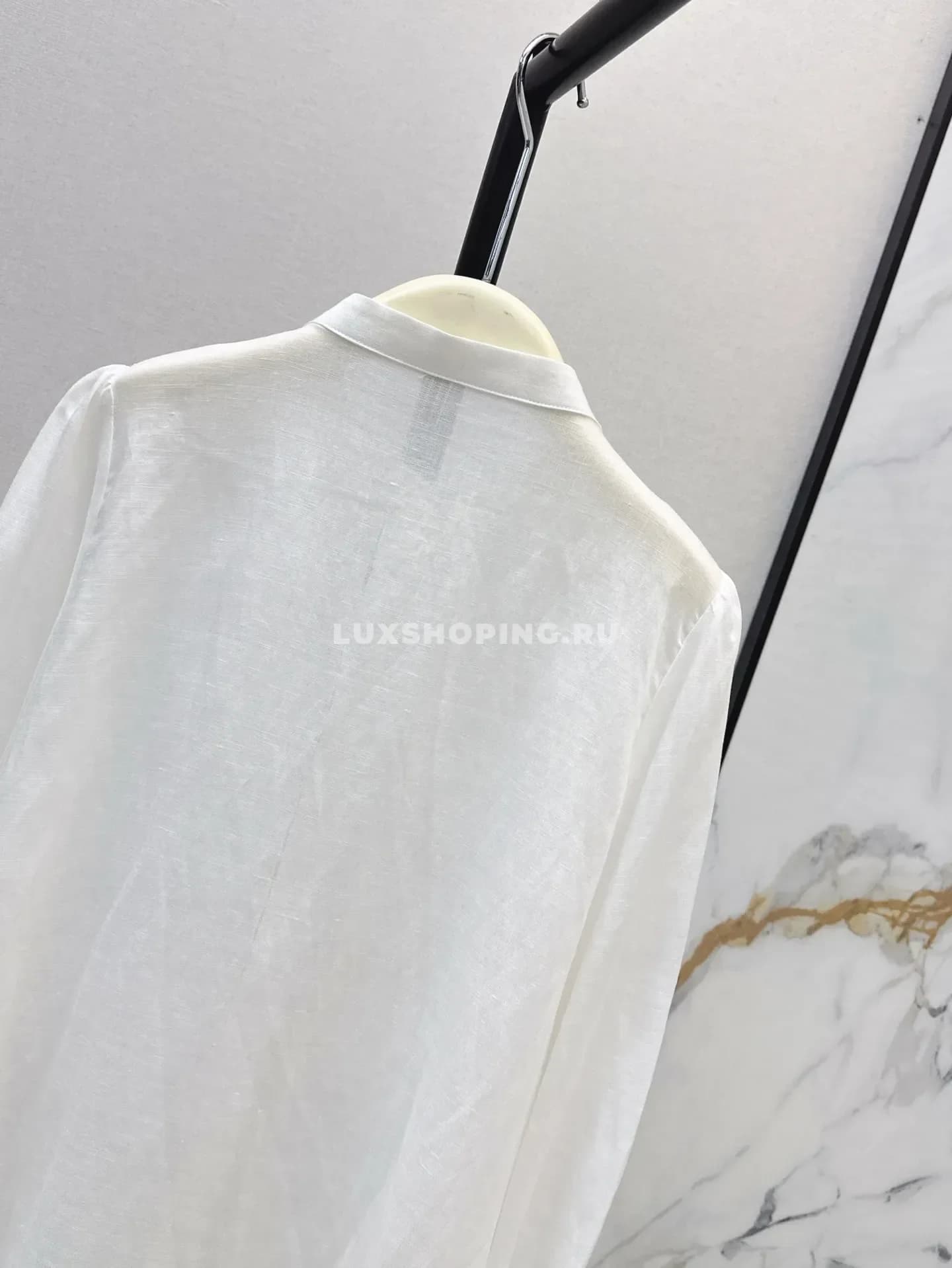 Блузка D&amp;G белая из шелка и льна - фото 4