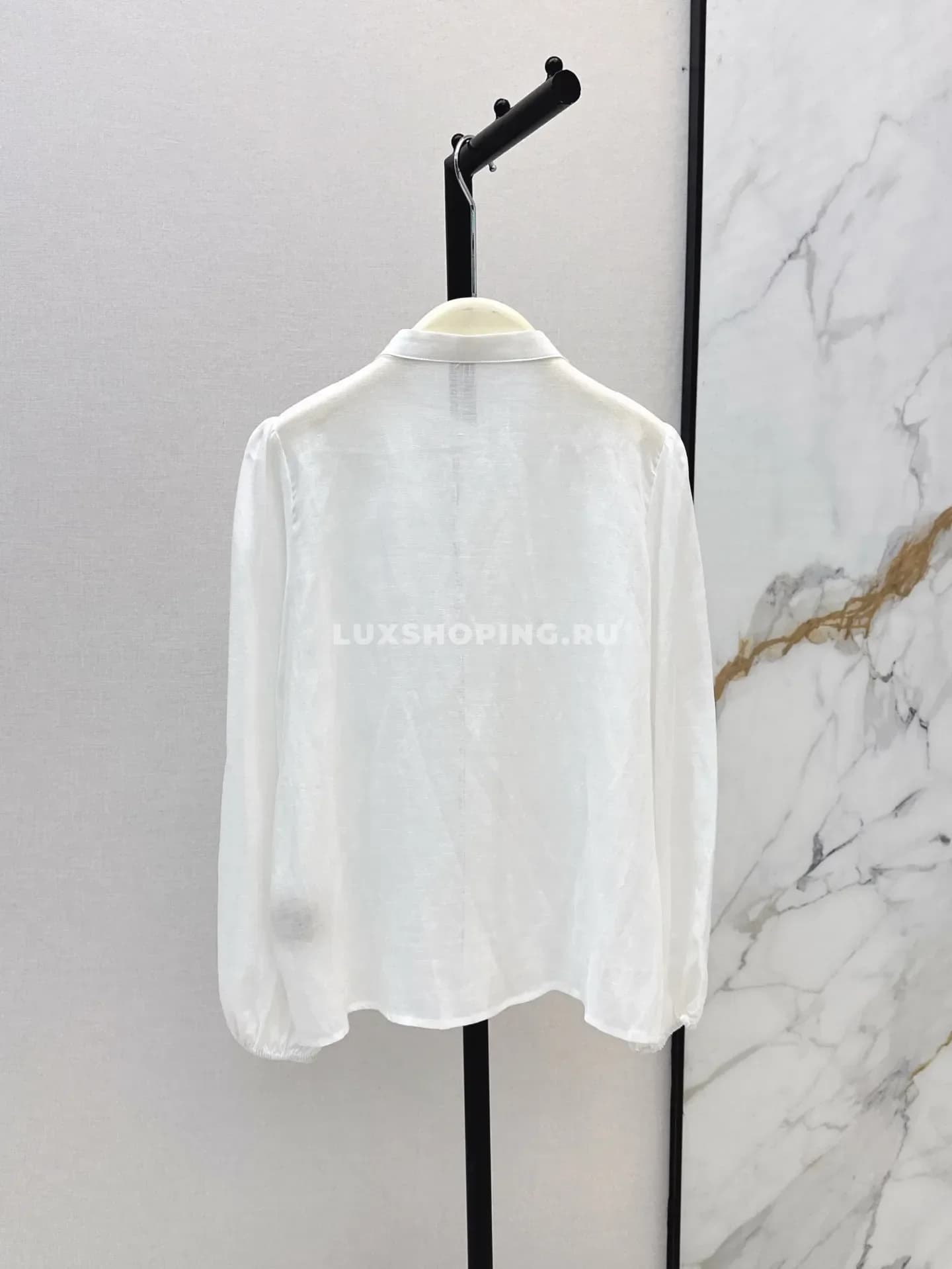 Блузка D&amp;G белая из шелка и льна - фото 5