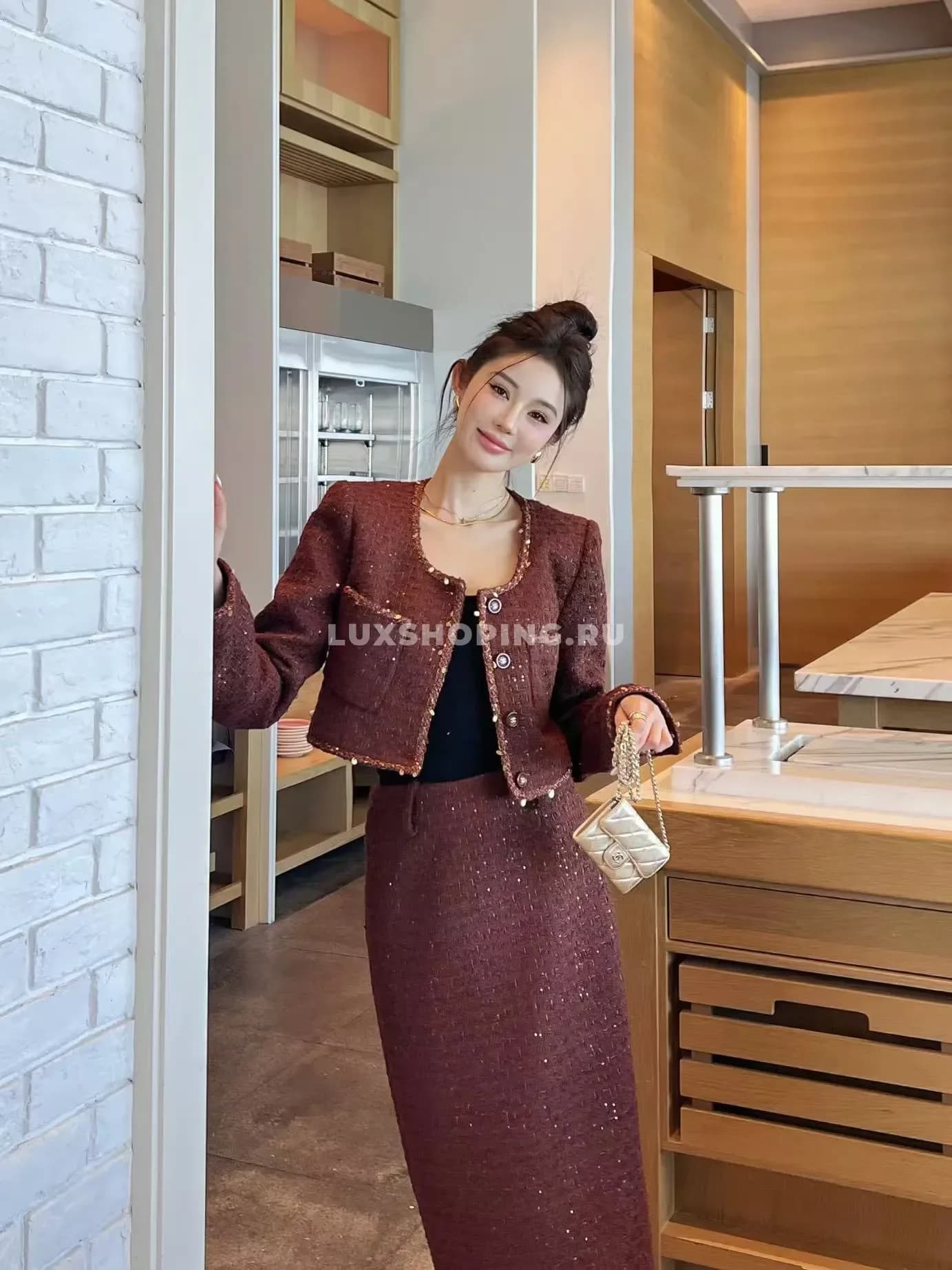 Костюм Chanel бордо - фото 8