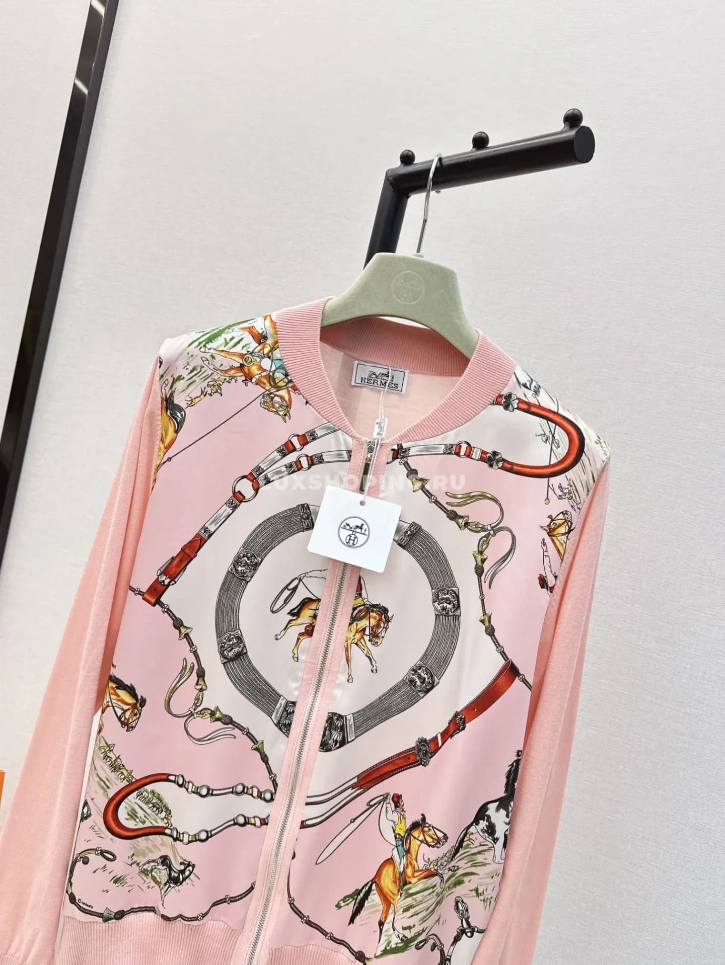 Тонкий кардиган Hermes розовый - фото 2