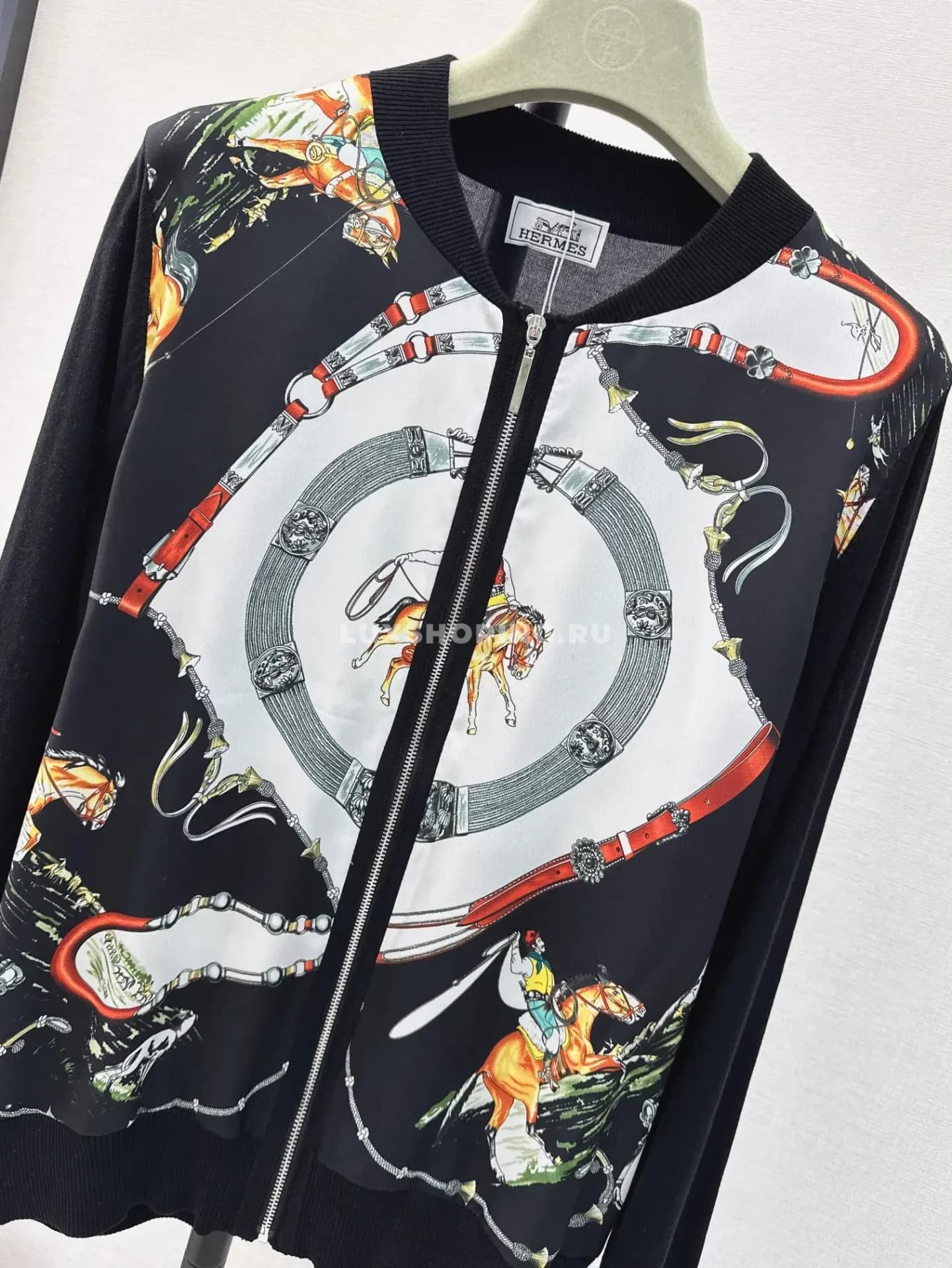 Тонкий кардиган Hermes черный - фото 2