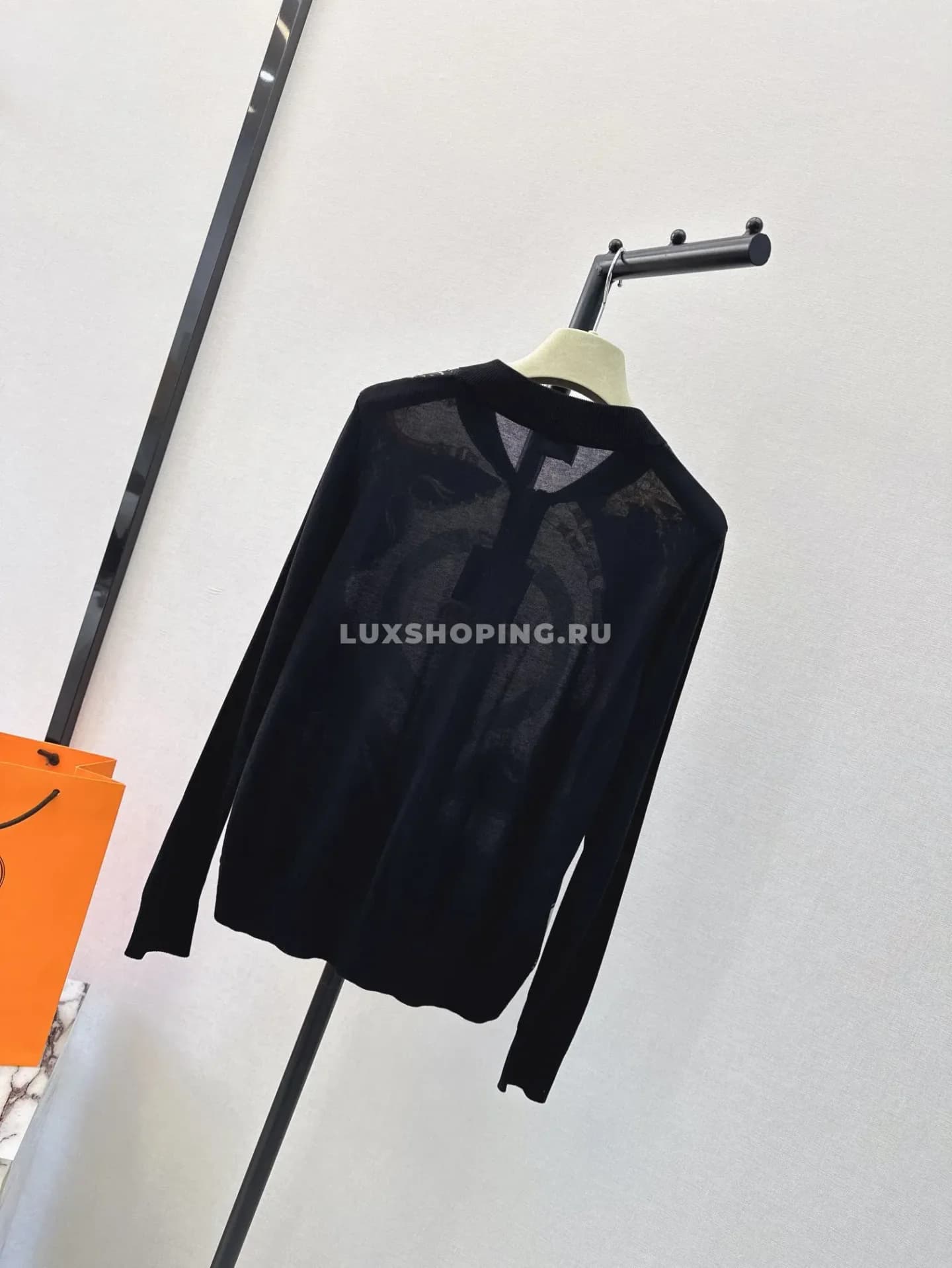 Тонкий кардиган Hermes черный - фото 4