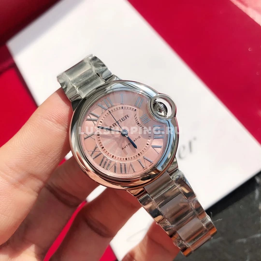 Часы Cartier Ballon Bleu 33mm розовые - фото 2