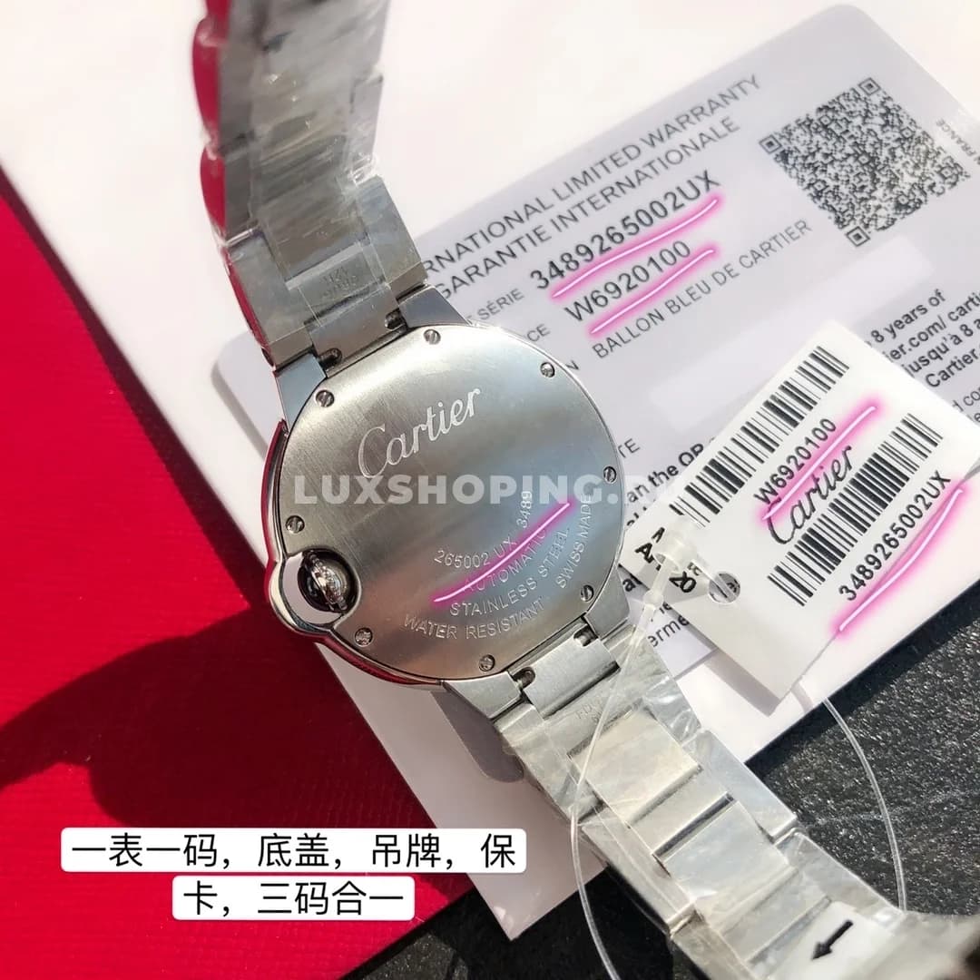 Часы Cartier Ballon Bleu 33mm розовые - фото 4