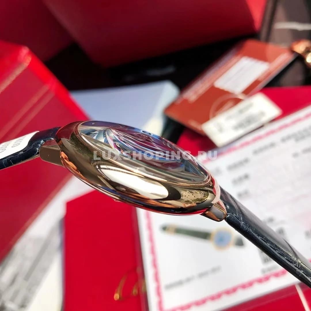 Часы Cartier Ballon Bleu 42mm синие покрытые золотом 18 карат - фото 6