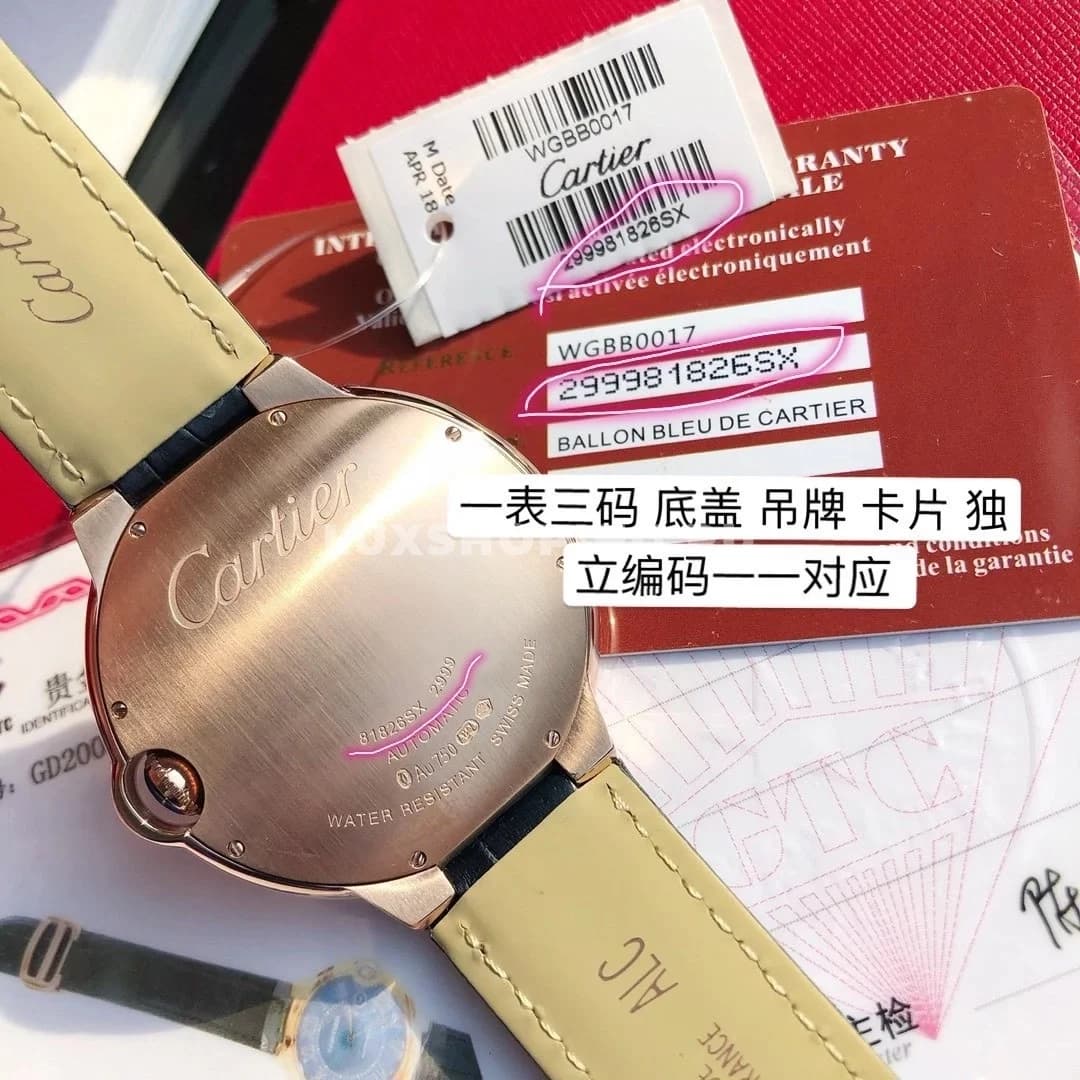 Часы Cartier Ballon Bleu 42mm синие покрытые золотом 18 карат - фото 7