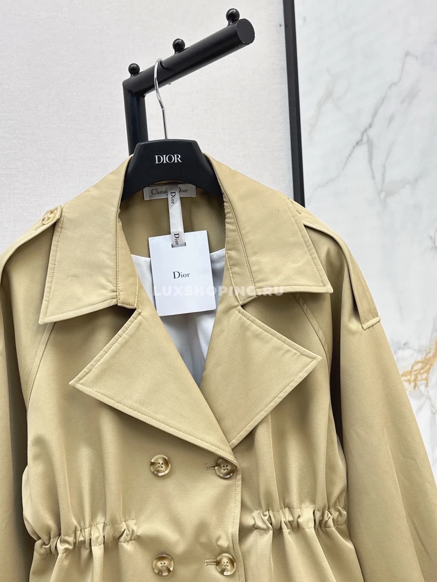 Тренч в стиле ретро Dior бежевый - фото 2