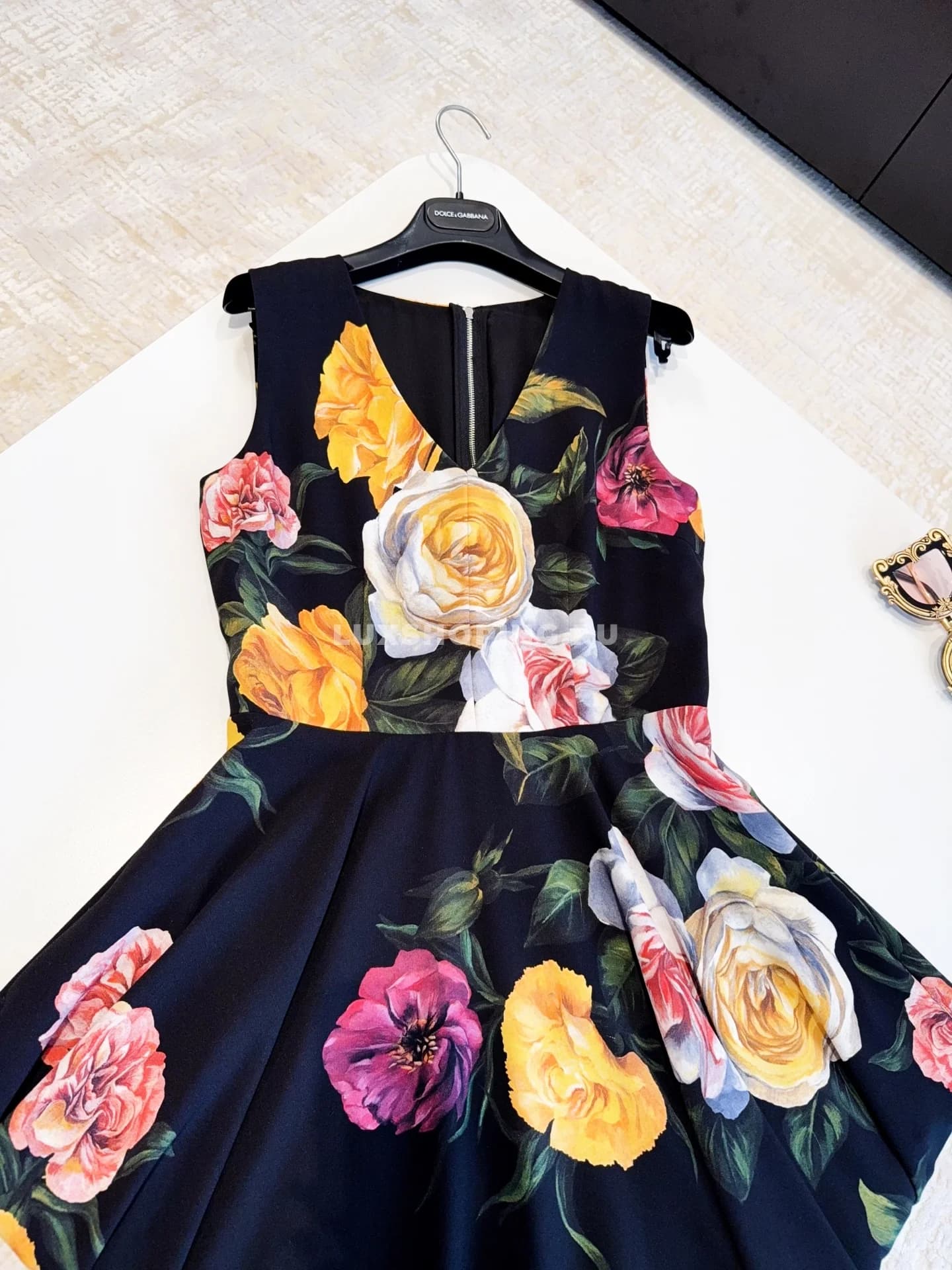 Платье из шелка Dolce Gabbana черное - фото 8