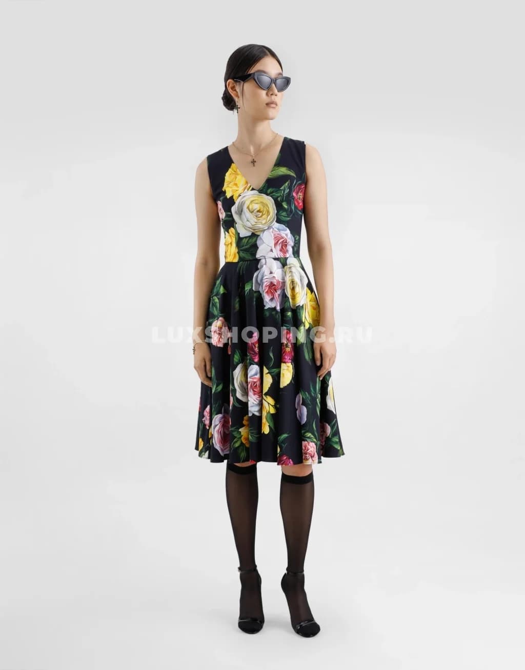 Платье из шелка Dolce Gabbana черное - фото 10