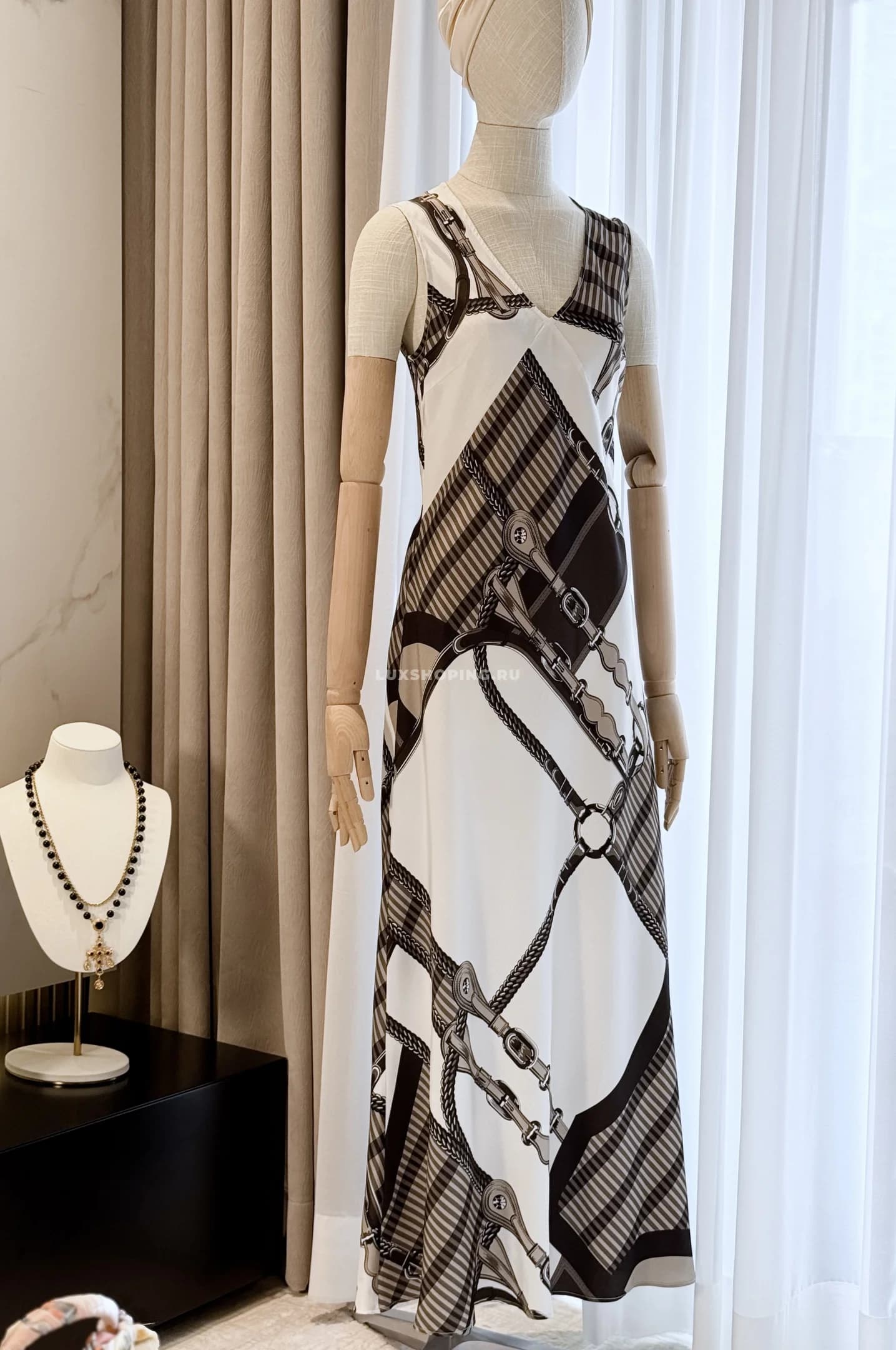 Платье из шелка Hermes Coaching Remix - фото 7