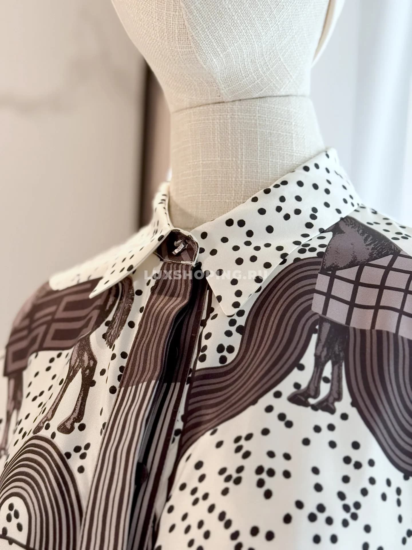 Шелковая рубашка Hermes - фото 8