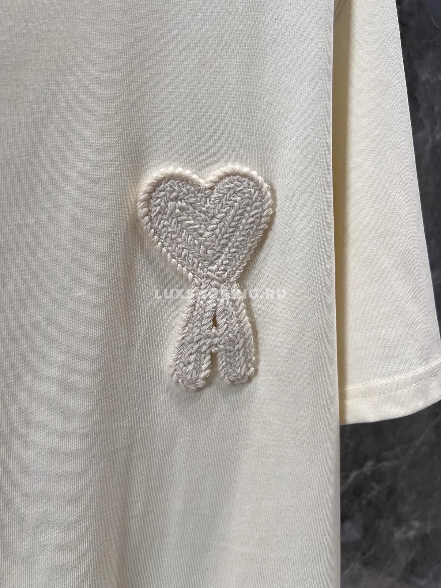 Футболка Ami с вышитым лого белым - фото 5