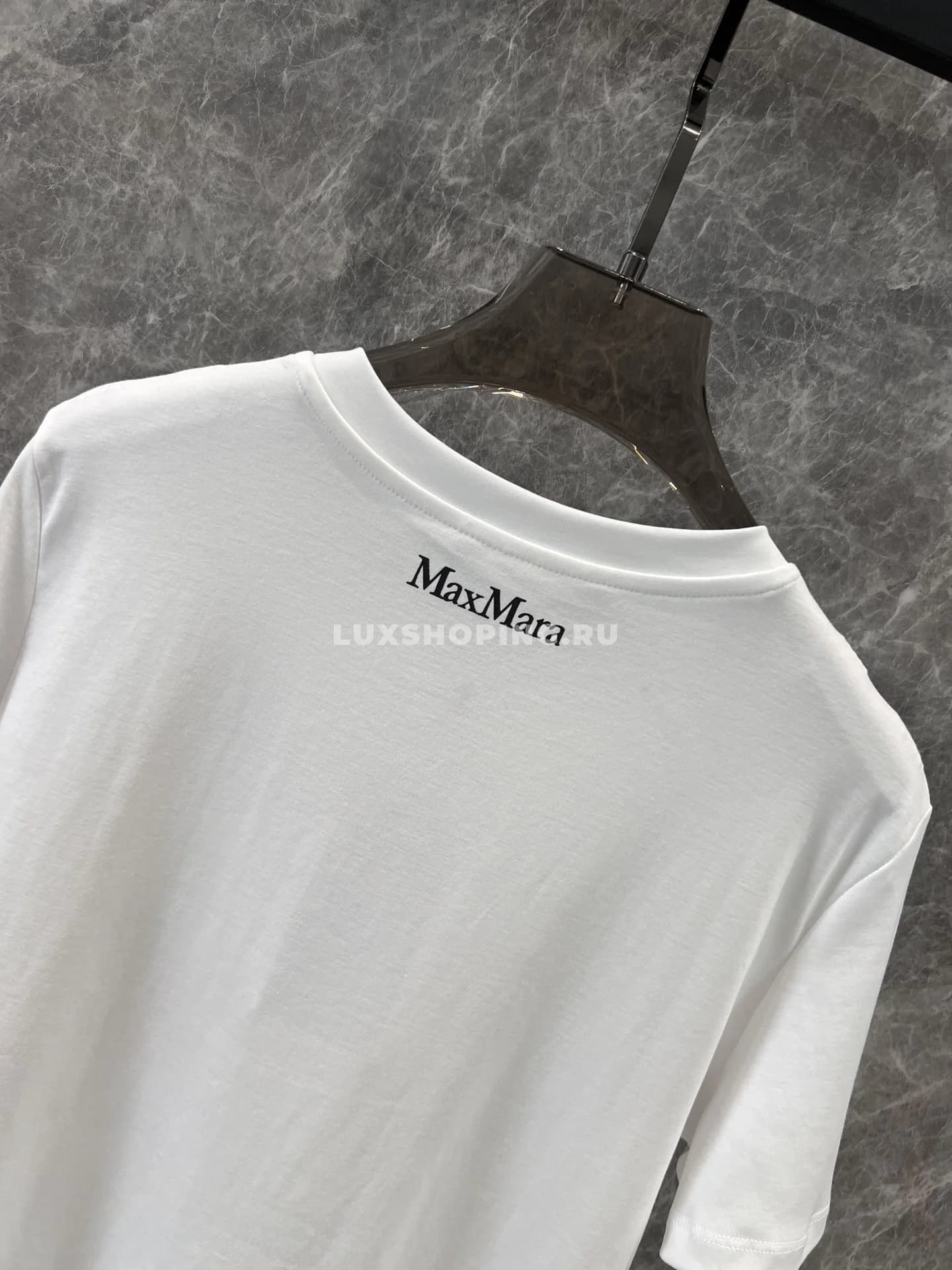 Футболка Max Mara с вышивкой, белая - фото 2