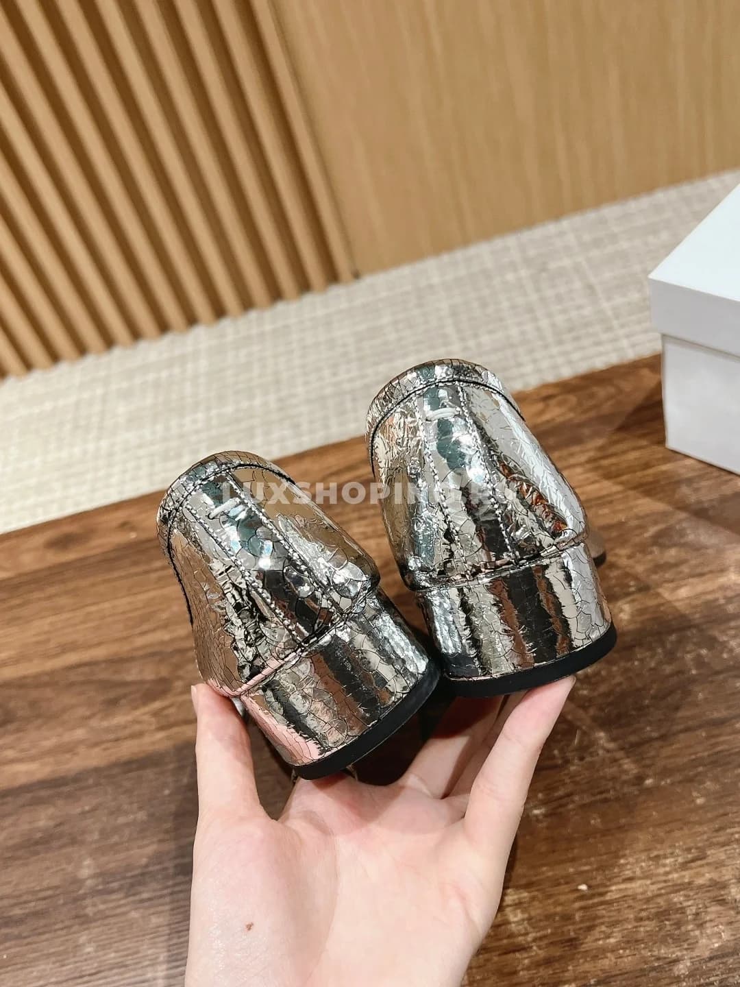 Балетки высокие Margiela Tabi серебрянные - фото 6