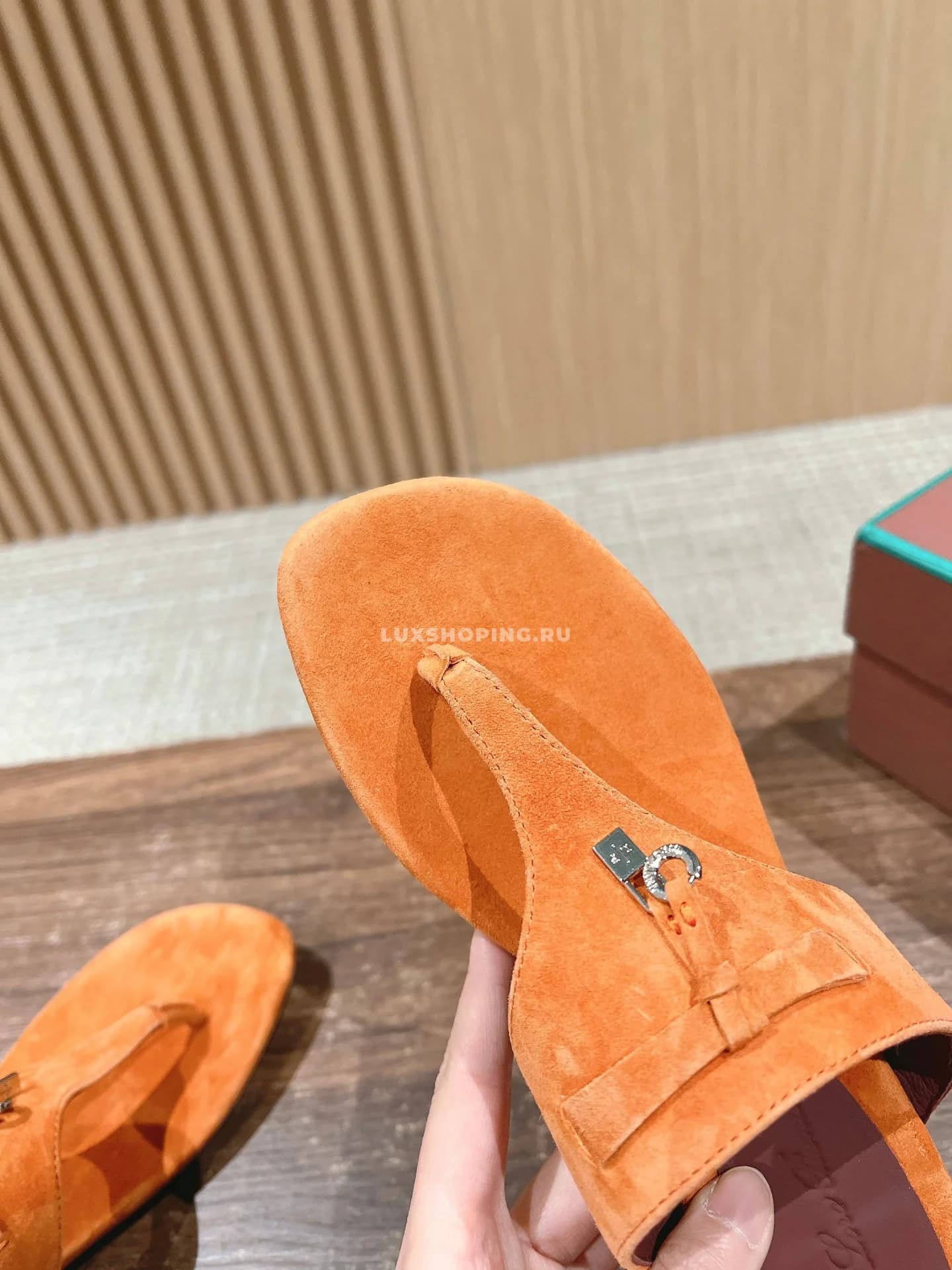 Шлепаны Loro Piano оранжевые - фото 6