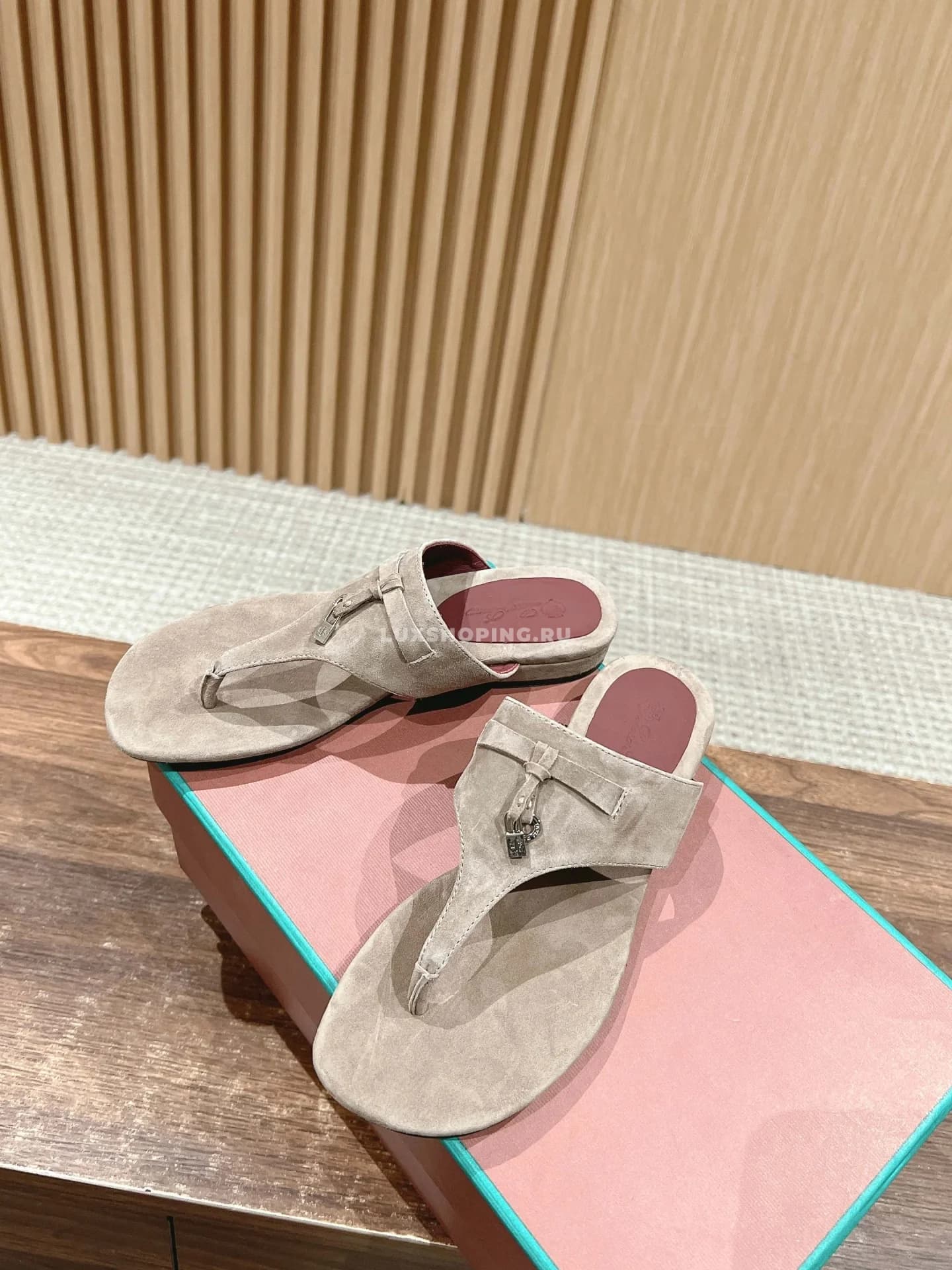 Шлепаны Loro Piano серые - фото 2