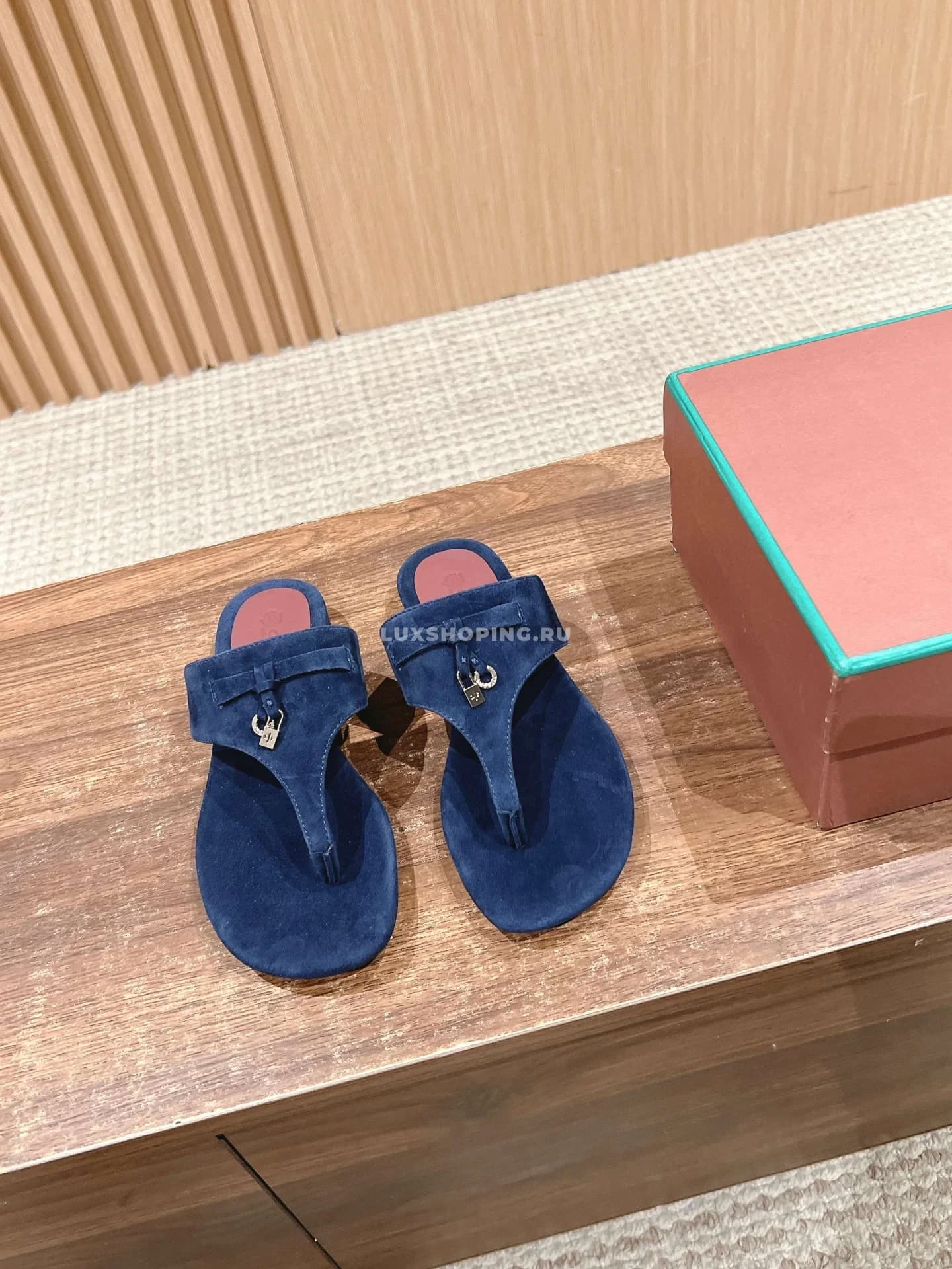 Шлепаны Loro Piano синие - фото 3