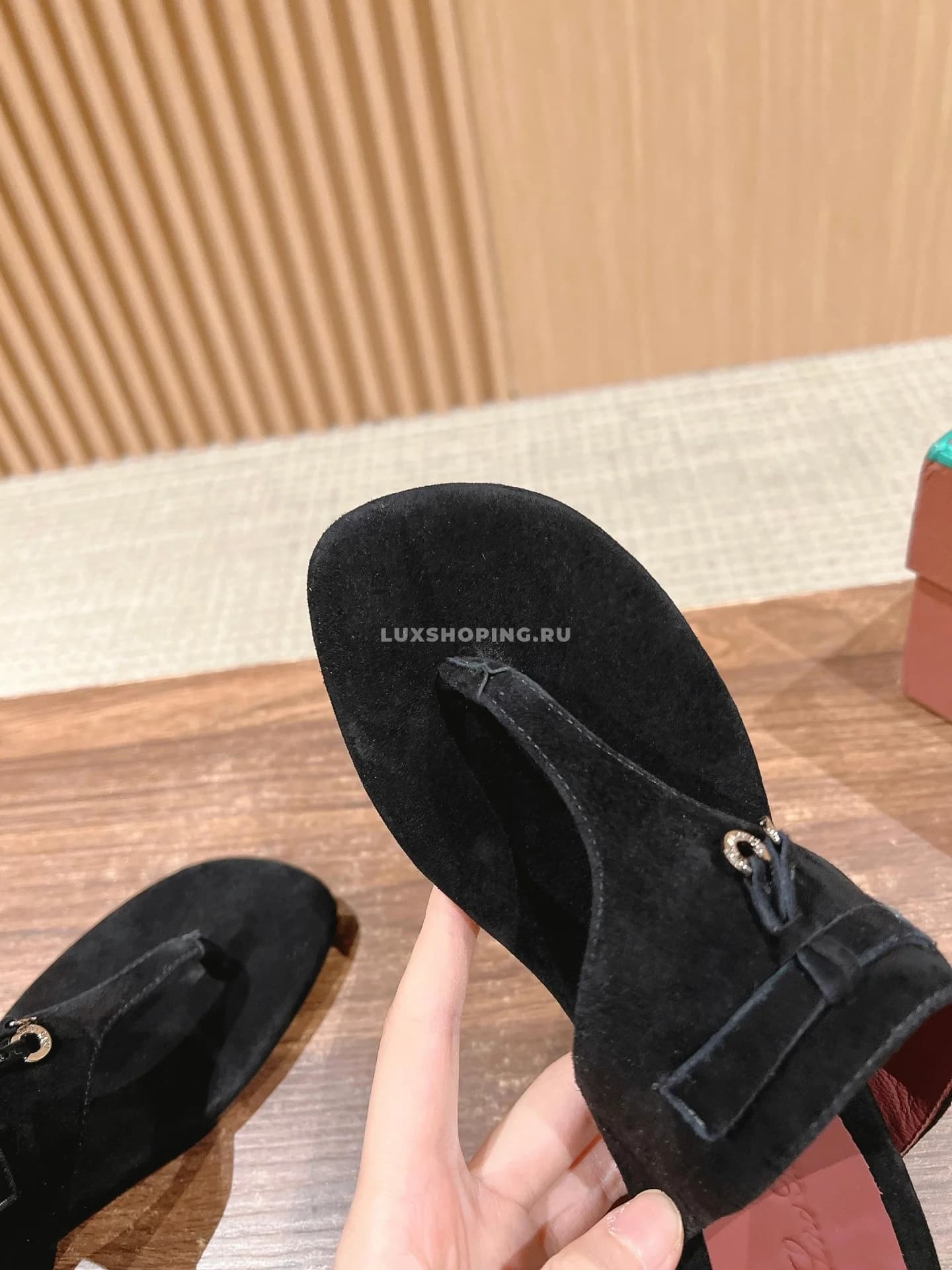 Шлепаны Loro Piano черные - фото 5