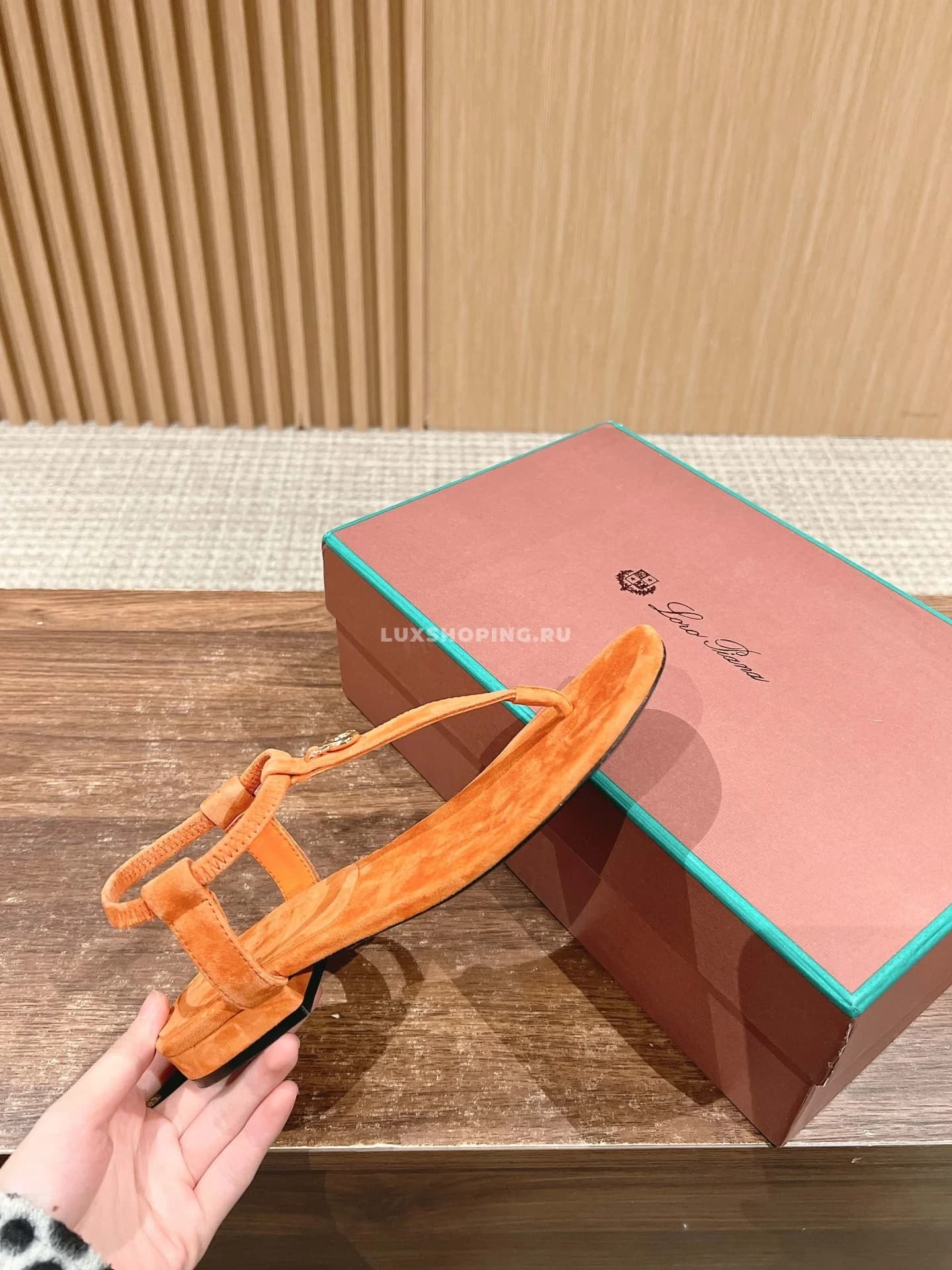 Сандали Loro Piano оранжевые - фото 4