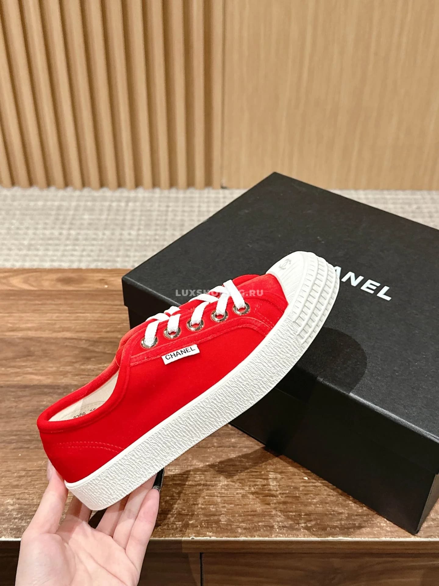 Кеды Chanel в ретро-стиле красные - фото 2