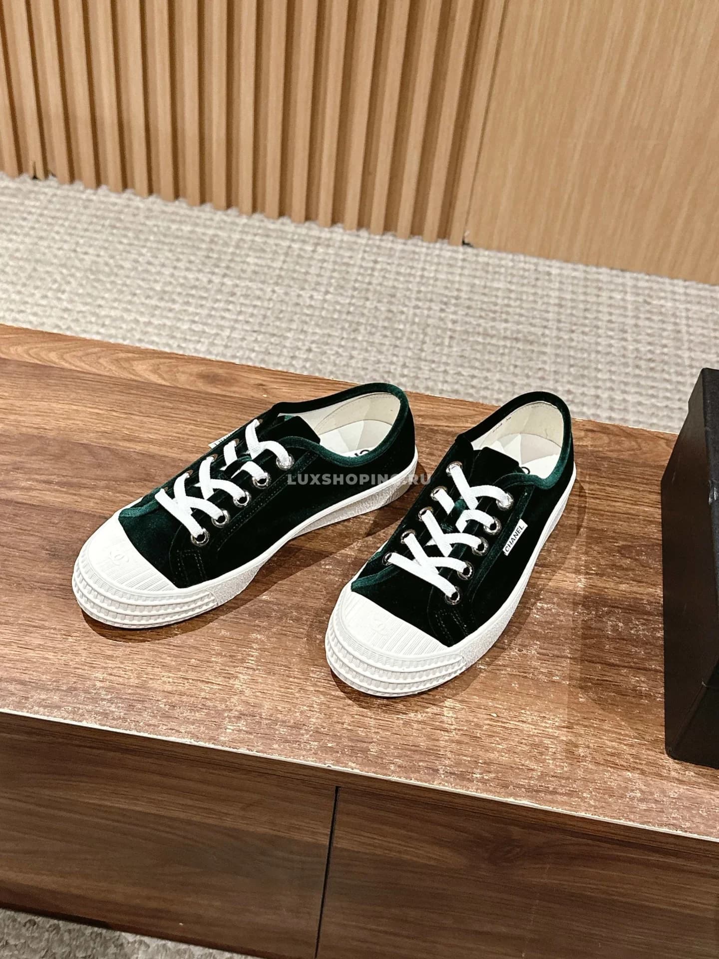 Кеды Chanel в ретро-стиле зеленые - фото 3