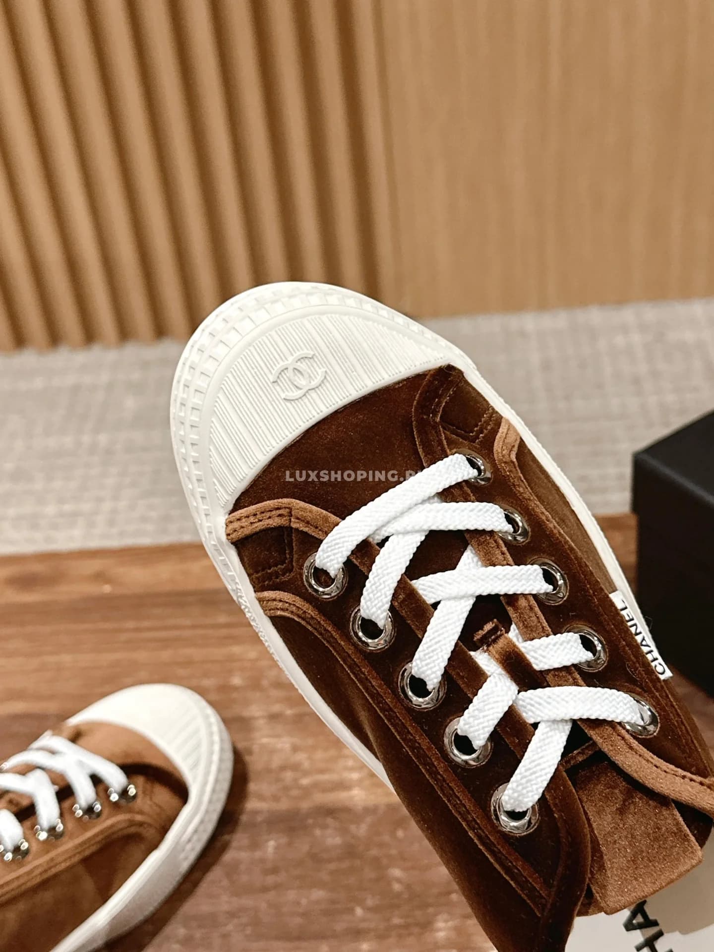 Кеды Chanel в ретро-стиле коричневые - фото 5