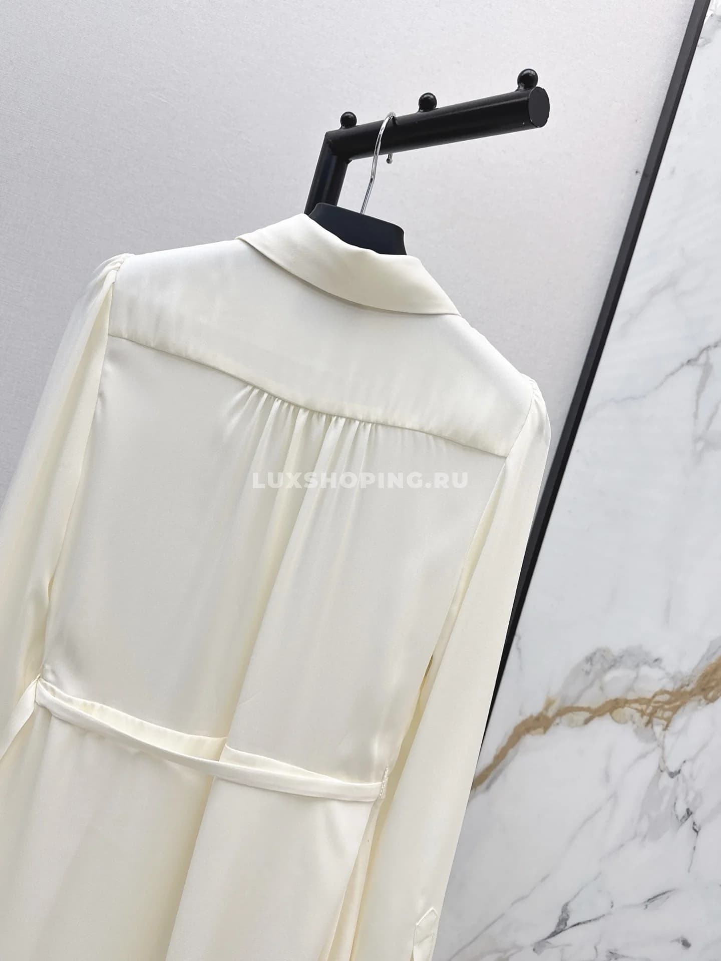 Prada плиссированное атласное макси-платье - фото 4