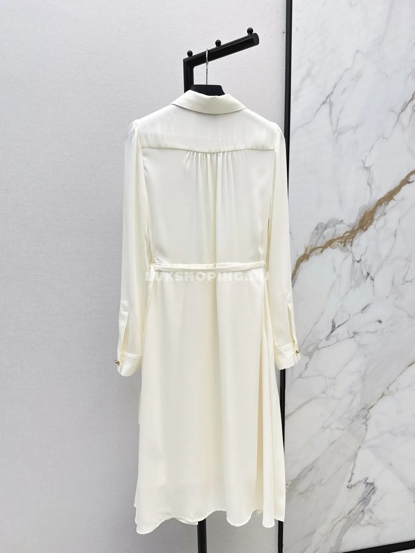 Prada плиссированное атласное макси-платье - фото 7