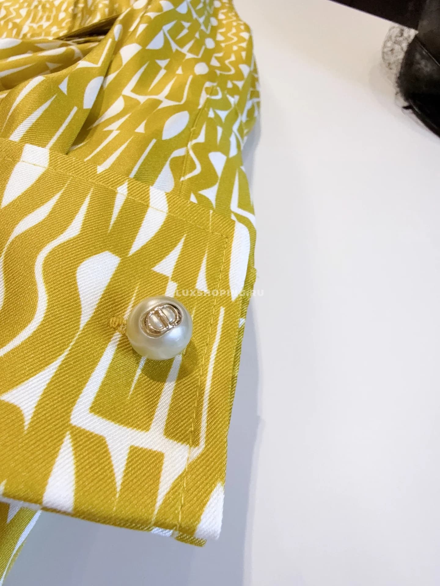 DIOR шелковое платье с поясом с буквами, желтое - фото 11