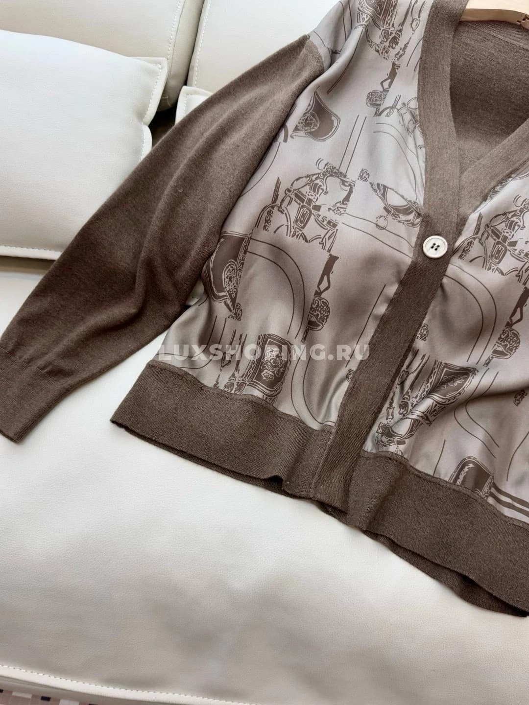 HERMES кардиган с длинными рукавами "En Desordre Finesse", коричневый  - фото 7